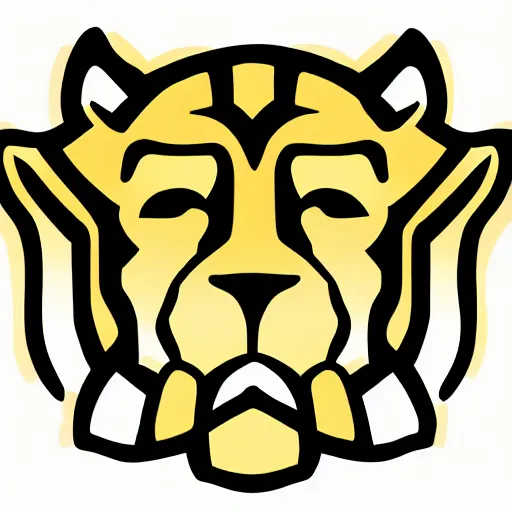 Prompt: a golden panther head logo, sports logo, esports mascot, simplistic, high school mascot,