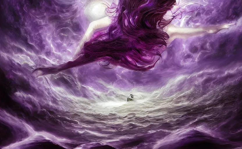 Prompt: the dream vortex consumes the hope of mankind, high fantasy, art, deviant art, painting, detailed, purple