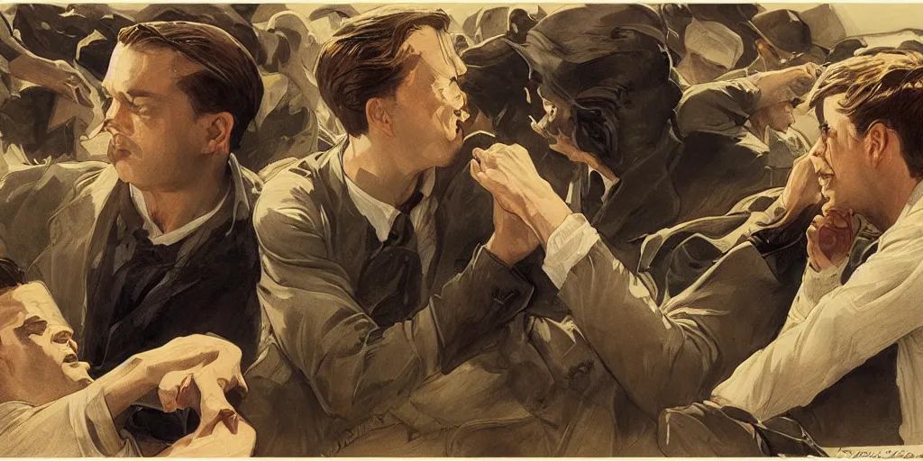 Prompt: Concept Art of cinematography of Terrence Malick film by J. C. Leyendecker