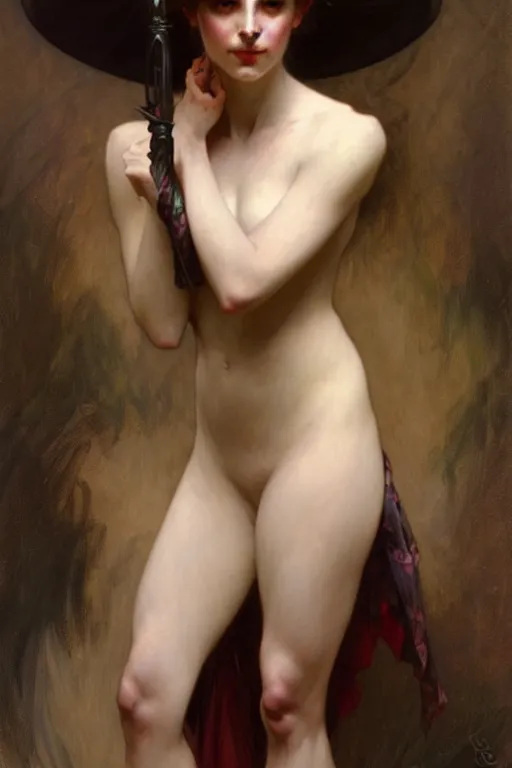 Image similar to victorian dark lady, painting by daniel gerhartz, alphonse mucha, bouguereau, detailed art, artstation