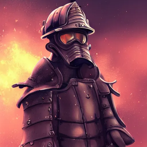 Prompt: old man firefighter knights armour, highly detailed, digital art, sharp focus, trending on art station, anime art style