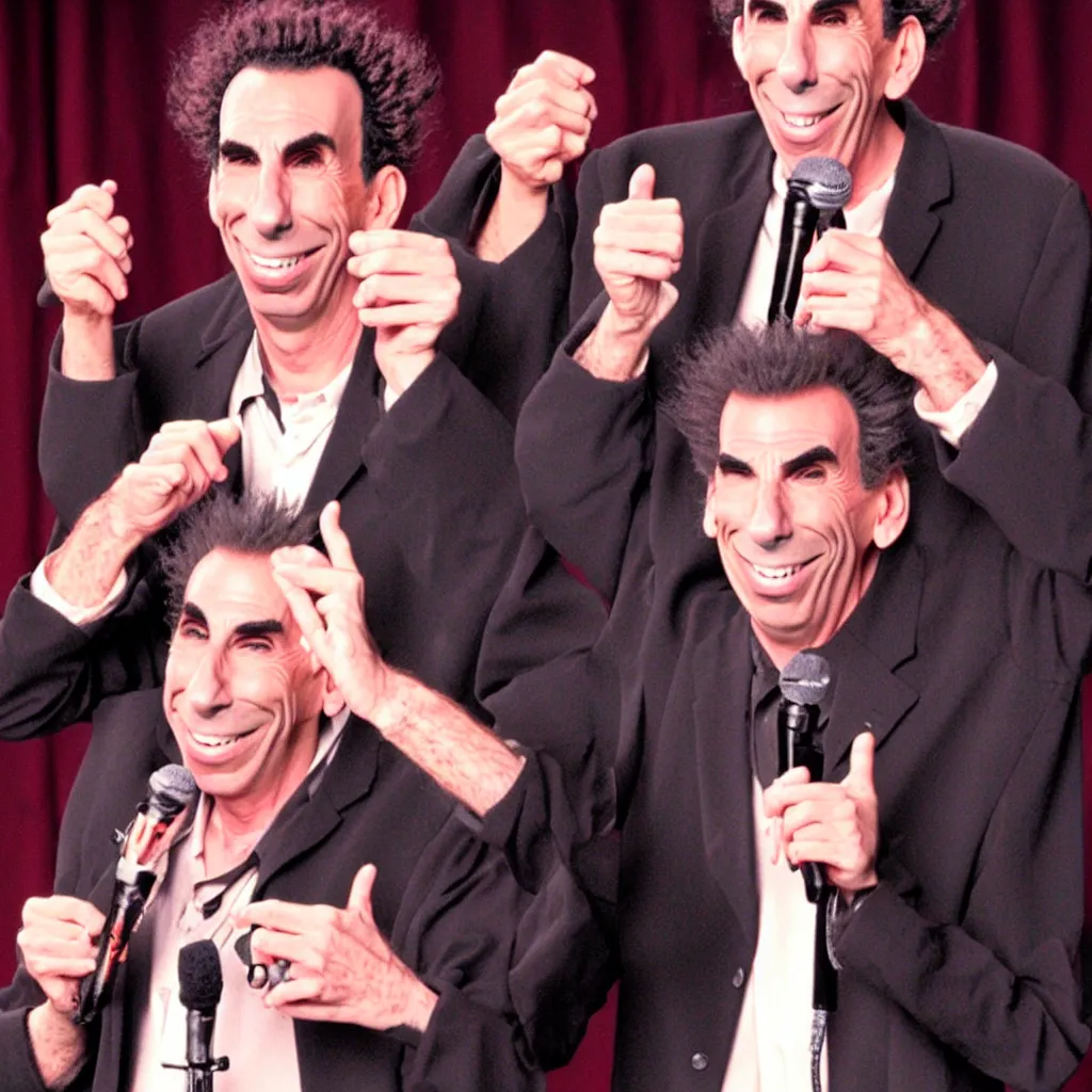 Prompt: michael richards kramer stand up special studio ghibli