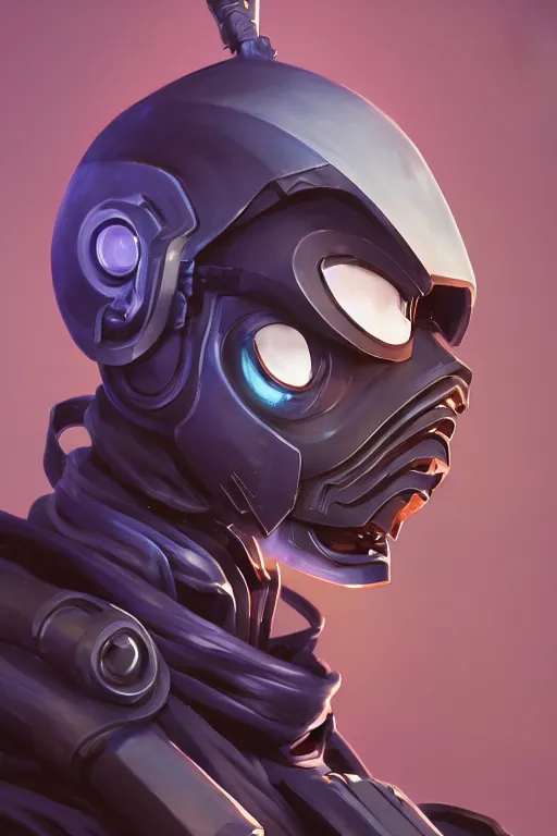 Image similar to epic mask helmet robot ninja portrait stylized as fornite style game design fanart by concept artist gervasio canda, behance hd by jesper ejsing, by rhads, makoto shinkai and lois van baarle, ilya kuvshinov, rossdraws global illumination radiating a glowing aura global illumination ray tracing hdr render in unreal engine 5