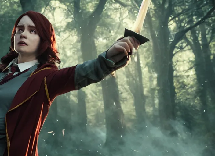 Image similar to a film still of cosplay of harry potter in league of legends's arcane ( 2 0 2 1 ), 4 k