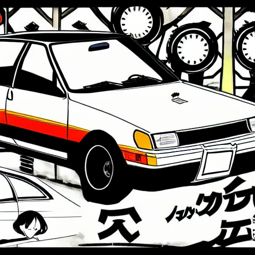 Image similar to lada initial d, anime art