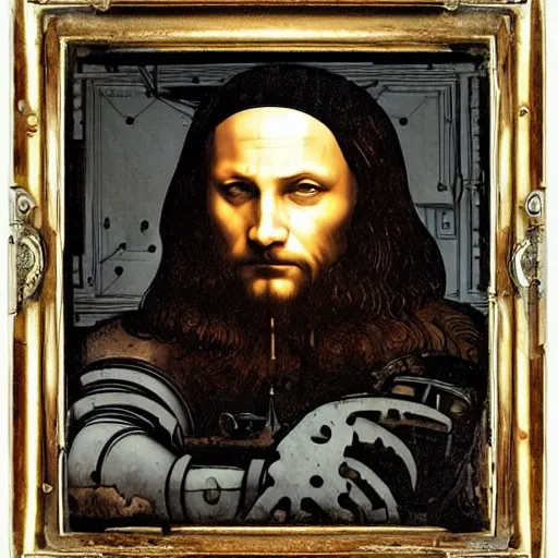 portrait of leonardo da vinci as a stempunk cyborg, | Stable Diffusion ...