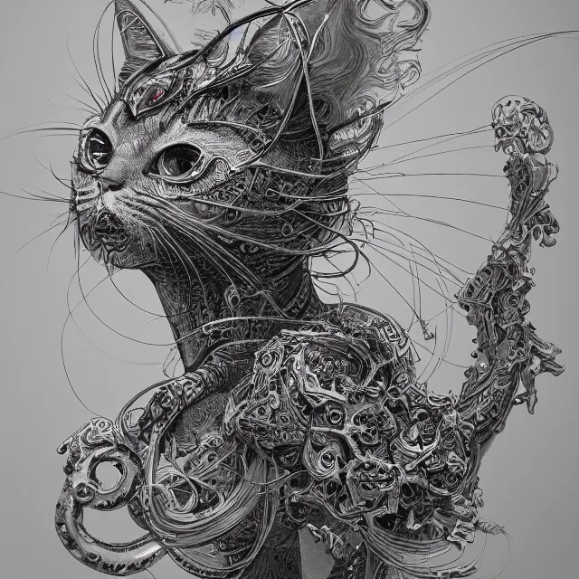 Prompt: the portrait of cat, elegant, hyperdetailed illustration by kim jung gi, irakli nadar, intricate linework, sharp focus, bright colors, octopath traveler, final fantasy, unreal engine 5 highly rendered, global illumination, radiant light, detailed and intricate environment