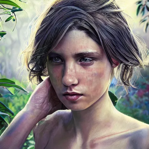 Prompt: portrait painting of among us, garden, photorealistic, extreme detail, sharp focus, 8 k, intricate, hyper detailed, realistic, cinematic lighting