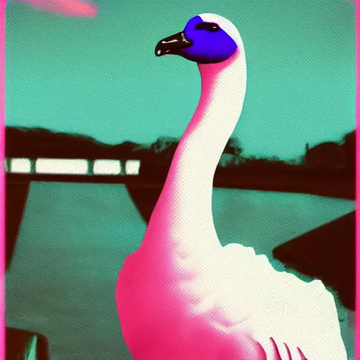 Image similar to vaporwave goose