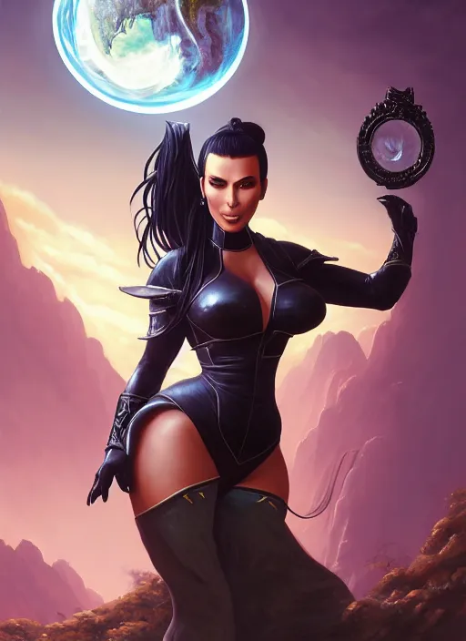 Image similar to highly detailed portrait of kim kardashian as jade from mortal kombat 1 1, stephen bliss, unreal engine, fantasy art by greg rutkowski, loish, rhads, ferdinand knab, makoto shinkai and lois van baarle, ilya kuvshinov, rossdraws, tom bagshaw, alphonse mucha, global illumination, radiant light