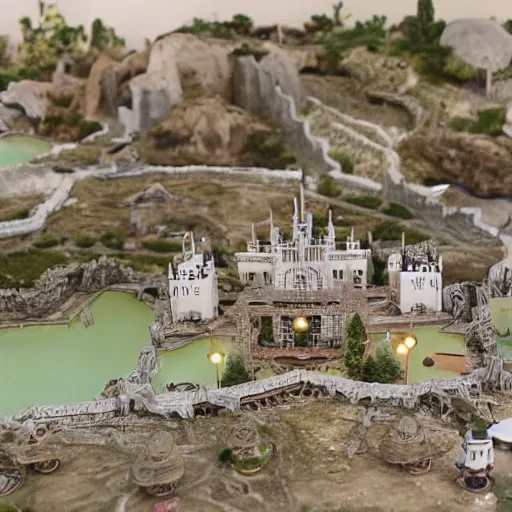 Prompt: the lord of the rings, minis tirith, in the style of wes anderson