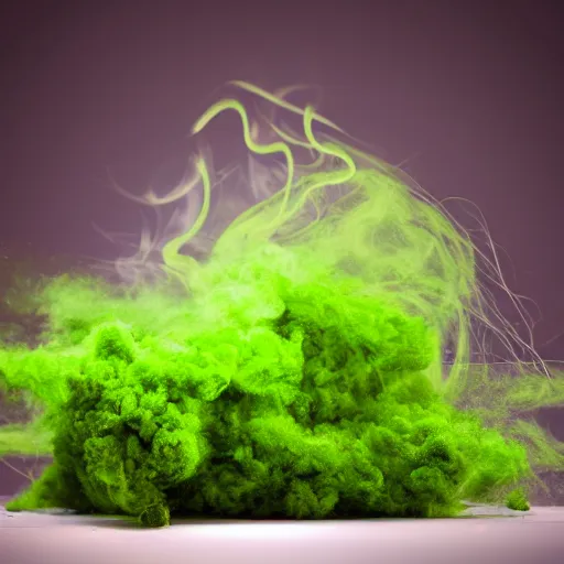Image similar to electronic weed, realism, green smoke