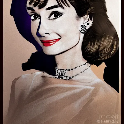 Image similar to audrey hepburn art by anna visscher