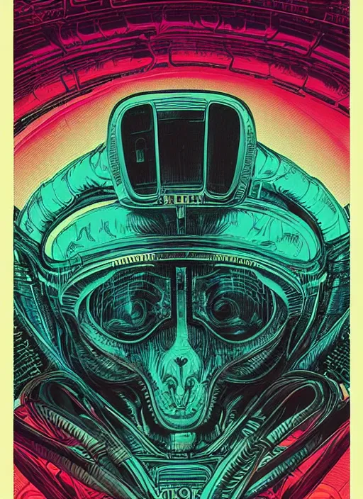 Image similar to Alien (1979) movie poster, Kilian Eng, Dan Mumford, detailed