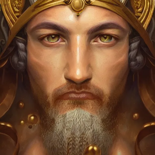 Image similar to portrait zeus, tarot cards, ornate, ultradetailed, digital art, irina french, heraldo ortega, mandy jurgens, golden ratio, art canvas, award winning, masterpiece trending on artstation 8 k 1 5 0 mpx