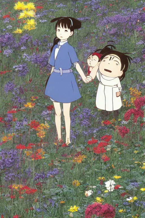 Image similar to a girl fdggdfb 3 5 4 df 3 5 4 3 dsgfdg 3 5 4 gh 3 5 sfg 4 hgfdgh 8 7 gs 6 hgs 7 fds 3 5 4 6 8 7 6 1 2 5 3 by hayao miyazaki and piet mondrian and hiroshi yoshida, studio ghibli, trending on artstation