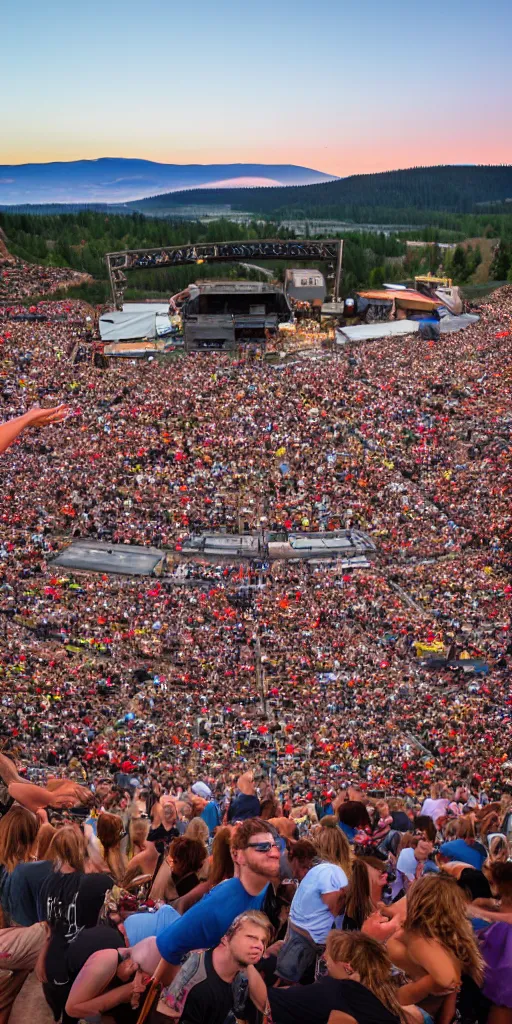 Image similar to dave matthews band performing at dusk at the gorge amphitheatre in washington state