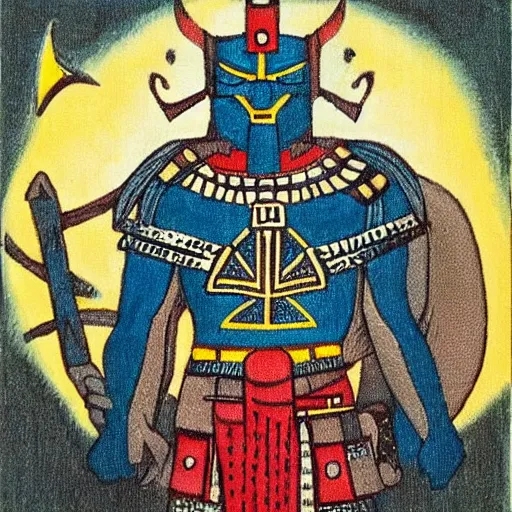 Image similar to odin as an aztec god