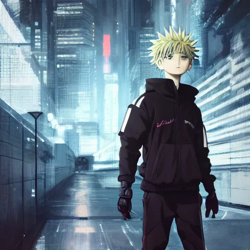 Image similar to realistic killua zoldyck, techwear, streetwear, cyberpunk style outfit, greg rutkowski, artgerm, ross tran, takato yomamoto, wlop, ilya kuvshinov, intricate complexity, detailed portrait, 4 k, cinematic lighting, artstation, sharp focus, smooth, hd, hdr, award winning, octane render