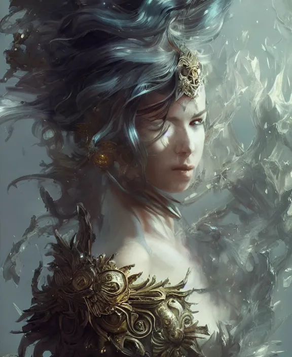 Image similar to fallen god, fantasy, intricate, elegant, highly detailed, digital painting, artstation, concept art, art by artgerm and and ruan jia