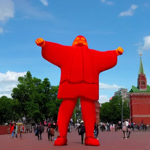 Image similar to photo giant mango standing on red square