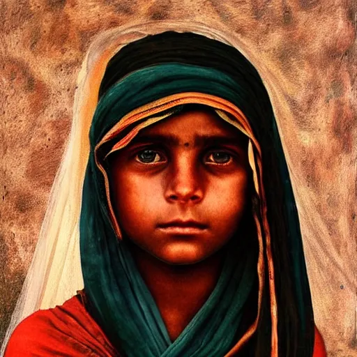 Prompt: the eyes of sharbat gula, artstation hall of fame gallery, editors choice, # 1 digital painting of all time, most beautiful image ever created, emotionally evocative, greatest art ever made, lifetime achievement magnum opus masterpiece, the most amazing breathtaking image with the deepest message ever painted, a thing of beauty beyond imagination or words