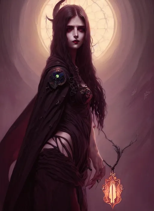 Prompt: a beautiful cinematic female Necromancer Sorceress goddess of death, fantasy magic, undercut hairstyle, dark light night, intricate, elegant, sharp focus, illustration, highly detailed, digital painting, concept art, matte, art by WLOP and Artgerm and Greg Rutkowski and Alphonse Mucha, masterpiece