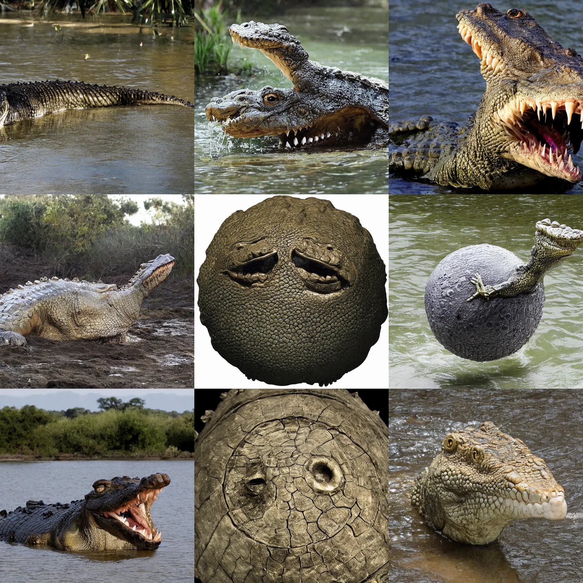 Prompt: a crocodile made into an orb, majesty, wonderful, brilliant,