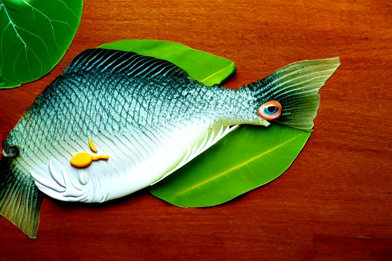 Image similar to fish and leaf