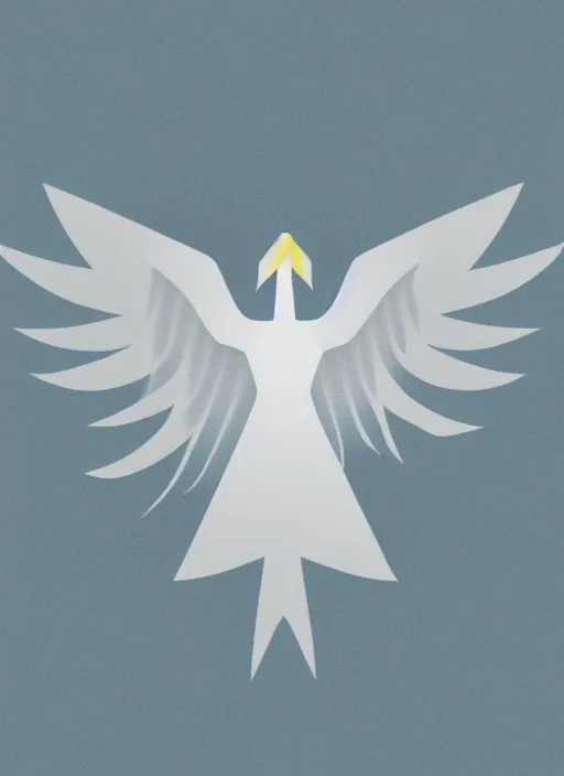 Image similar to white phoenix on salt mountain simple background simplified design geometric graphic design fai khadra gaika style