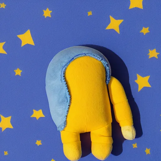 Prompt: blue'snappy gifts'plush doll on the moon, gifts, high detail, soft lighting, 8 k