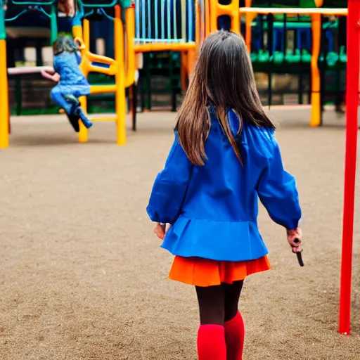 Image similar to elementary school girl playing on playground