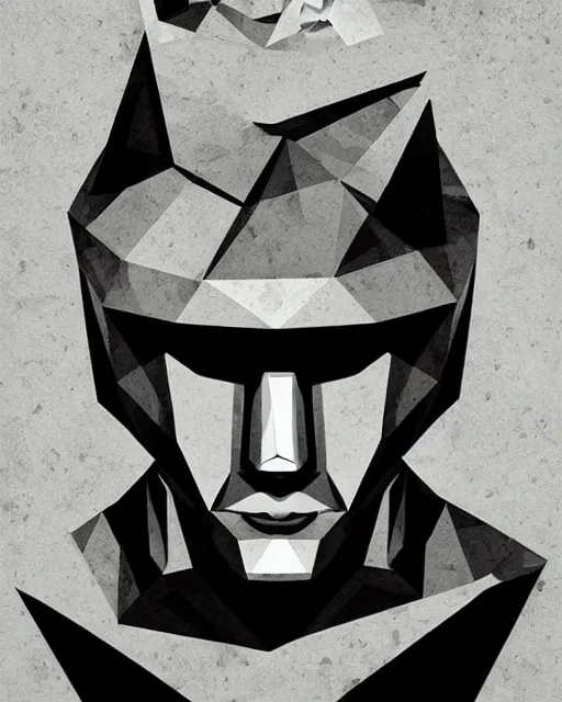 Prompt: geometric smoke ink portrait by WLOP, grunge futuristic robot art