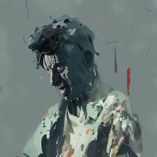 Image similar to crying man, by ismail inceoglu, detailed painting, character portrait, dungeons and dragons, brushstrokes, lightly blurred