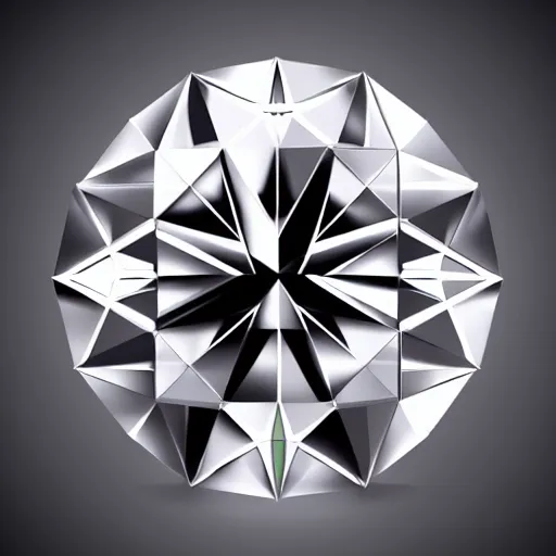 Image similar to a large, shining diamond. It is cut perfectly and reflects the light in a million different ways. All around the diamond are smaller diamonds, all different sizes and shapes. They are all arranged in a symmetrical pattern. The background is a deep black, making the diamonds stand out even more. To the left of the diamond is a man, wearing a suit made of the same material as the diamonds. He is smiling and holding out his hand, as if offering the diamond to the viewer. To the right of the diamond is a woman, also wearing a suit made of diamonds. She has her arms crossed and a look of disdain on her face.