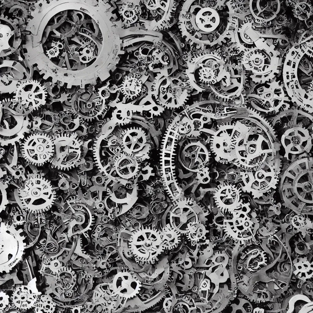 Image similar to a man made of gears