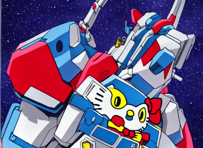 Image similar to hello kitty gundam