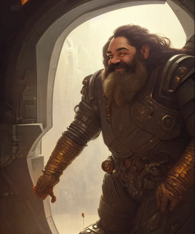 Dwarven Man In Spacecraft Loading Bay, Portrait, Face, | Stable ...