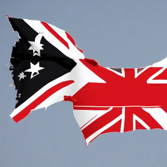 Prompt: the new flag of new zealand being flown, national contest winner, with no references to the commonwealth