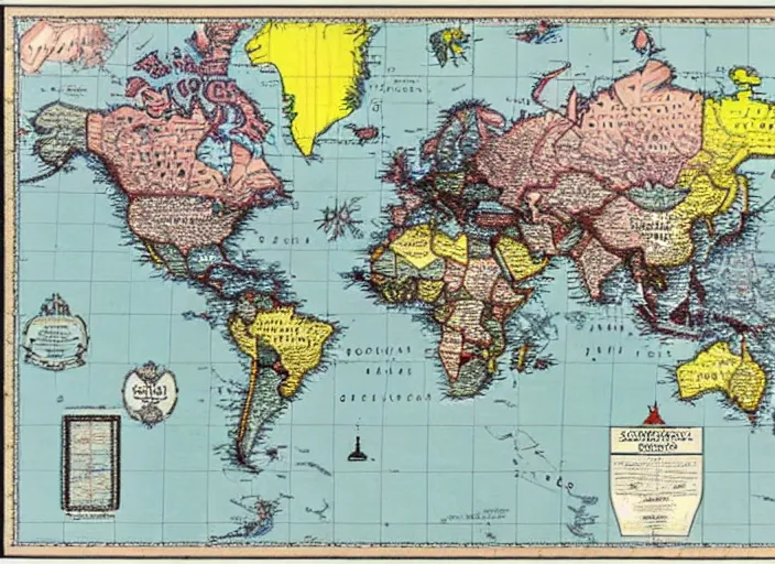 Image similar to a political map of the superstates that rule earth in the year 3 0 0 0, by eduard imhof, beautiful composition, amazing details, map cartography