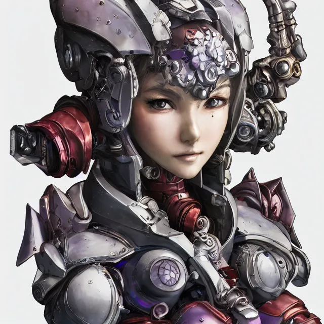 Image similar to studio portrait of lawful good colorful female holy mecha paladin absurdly beautiful, elegant, young sensual gravure idol, ultrafine hyperrealistic detailed face illustration by kim jung gi, irakli nadar, intricate linework, sharp focus, bright colors, matte, octopath traveler, final fantasy, unreal engine highly rendered, global illumination, radiant light, intricate environment