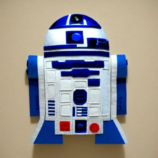 Image similar to r 2 d 2, felt