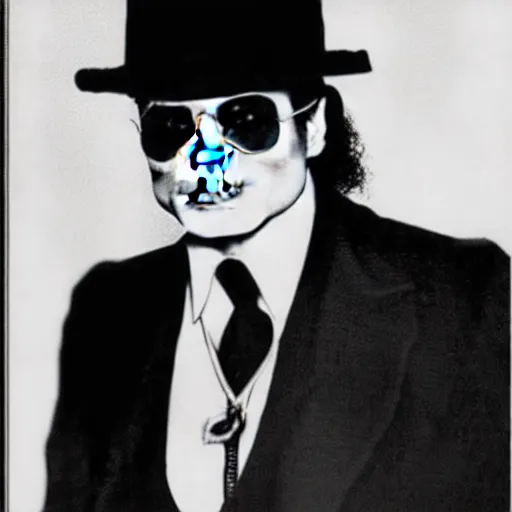 Image similar to Michael Jackson as Al Capone, realistic vintage