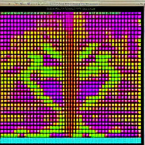 Prompt: Stable Diffusion's brain pattern heatmap, pixel art