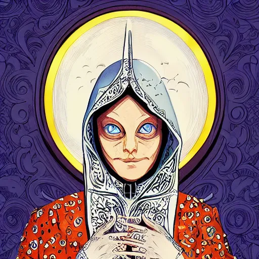 Image similar to the cat nuns of france, intricate, elegant, highly detailed, smooth, sharp focus, detailed face, high contrast, colourful, graphic novel, art by pepe larraz,