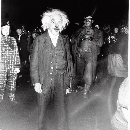 Prompt: Albert Einstein at a rave