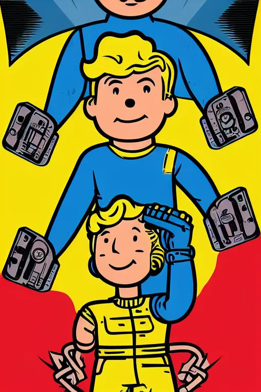 Image similar to fallout 7 6 retro futurist illustration art by butcher billy, sticker, colorful, illustration, highly detailed, simple, smooth and clean vector curves, no jagged lines, vector art, smooth andy warhol style