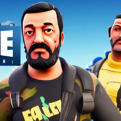 Prompt: Salvini e in Fortnite very detailed, full body shot 8K quality super realistic