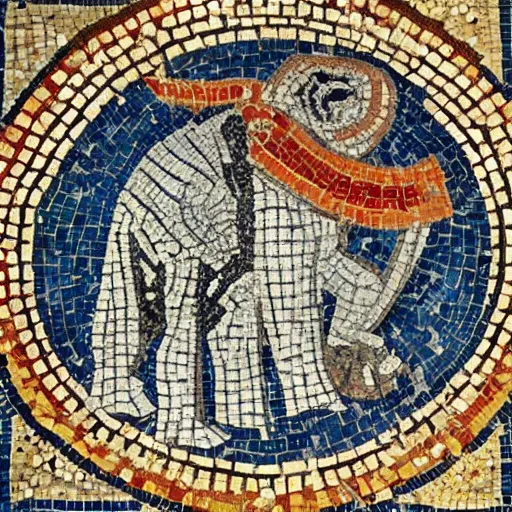 Image similar to Ancient Roman Mosaic of Max Rebo Playing For Emperor Caligula