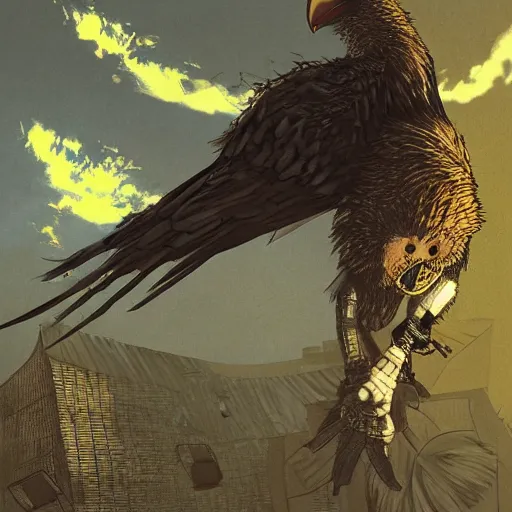 Prompt: big bird in dark souls by ilya kuvshinov katsuhiro otomo